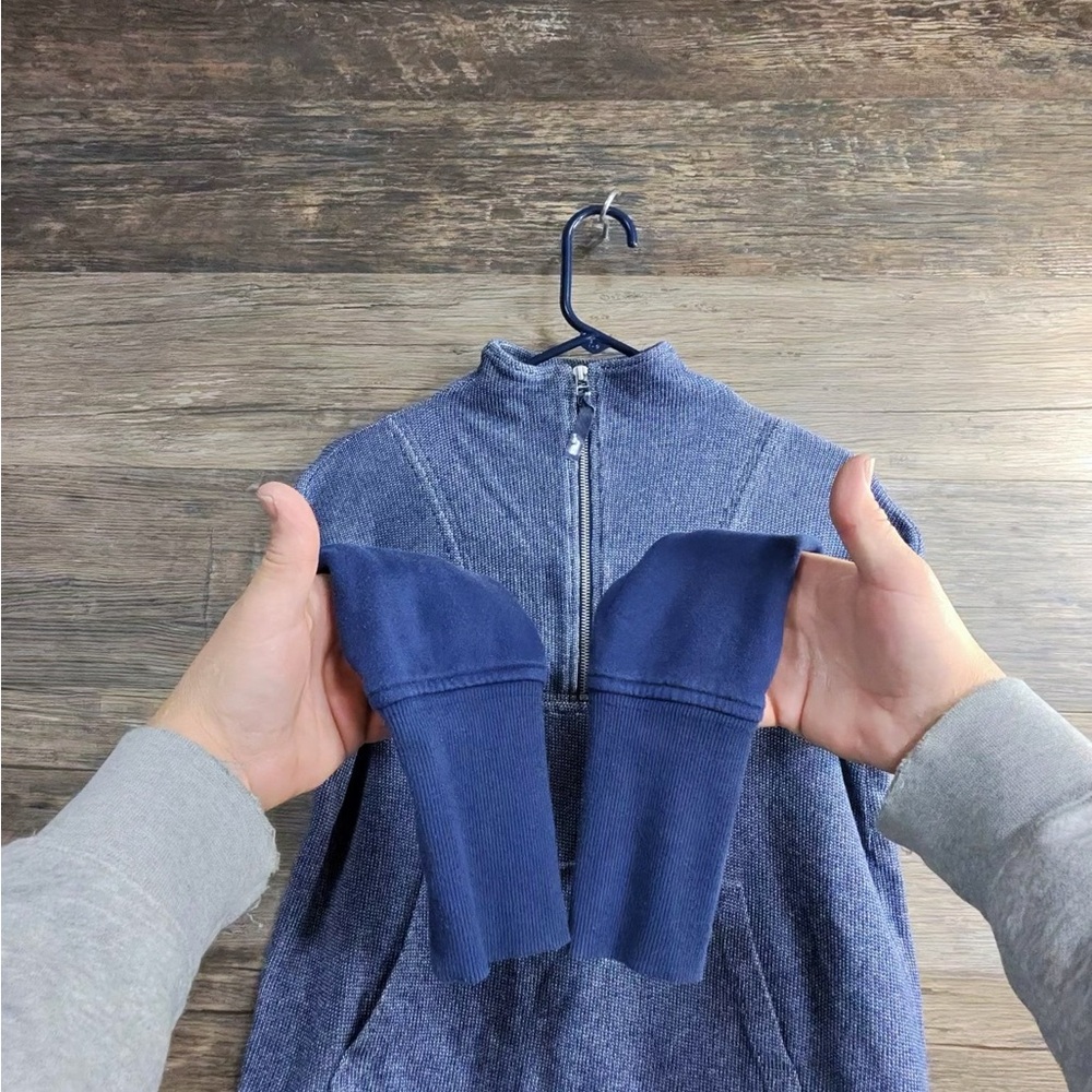 Vineyard Vines Heathered Blue Quarter-Zip Hoodie - Picture 10 of 11